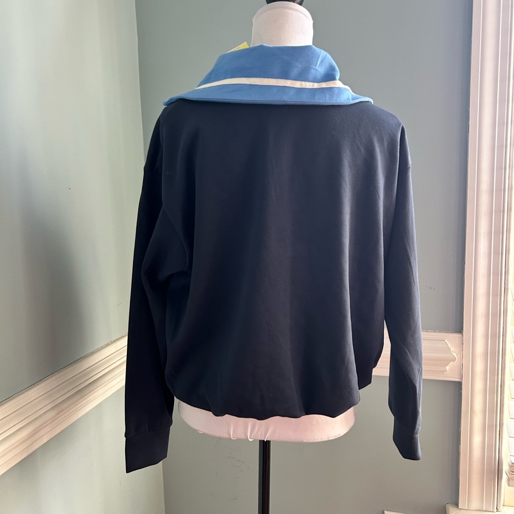 Navy and Light Blue Quarter-Zip sweatshirt - Picture 3 of 4